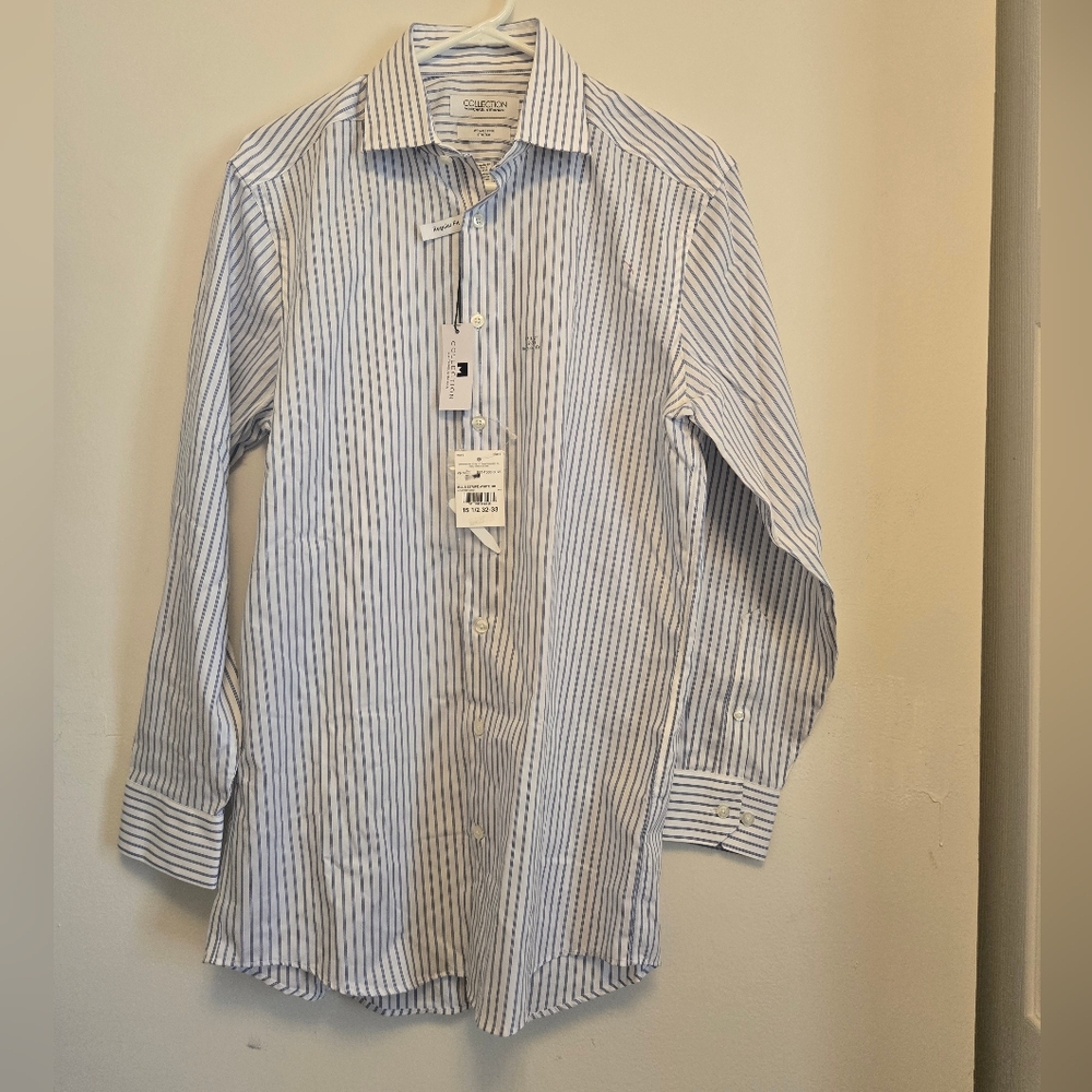Men's Blue White Striped Shirt